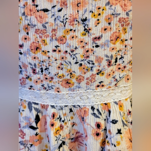 Free Francesca's Collections Blue Rain Quincy Floral Crochet Blouse, Boho, S - Picture 10 of 14